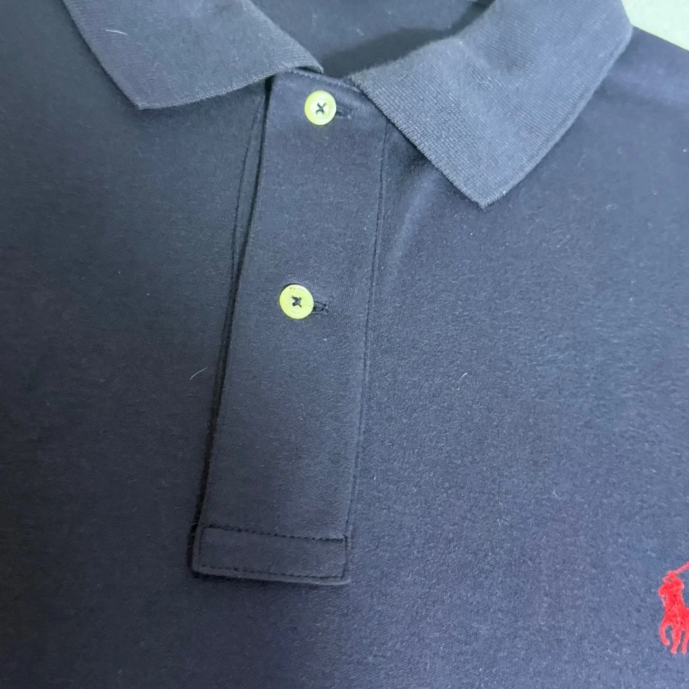 Polo Ralph Lauren Mens 1XL Big Navy Blue Short Sleeve Cotton Polo Shirt Red Pony